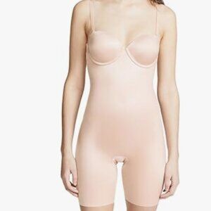 SPANXshape™ Suit Your Fancy Strapless Cupped Mid-Thigh Bodysuit Champagne Beige